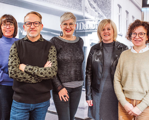 Het vijftallige enthousiaste Schoenen D'hondt team uit Eeklo